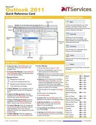 Outlook 2011 Quick Reference Card (pdf) - IT Services