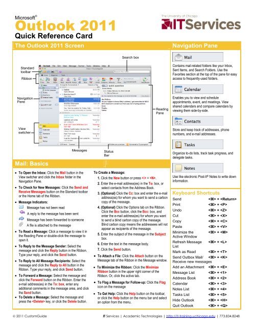 Outlook 2011 Quick Reference Card (pdf) - IT Services