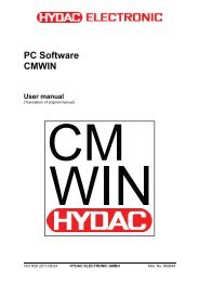 CMWIN User manual (PDF) - HYDAC