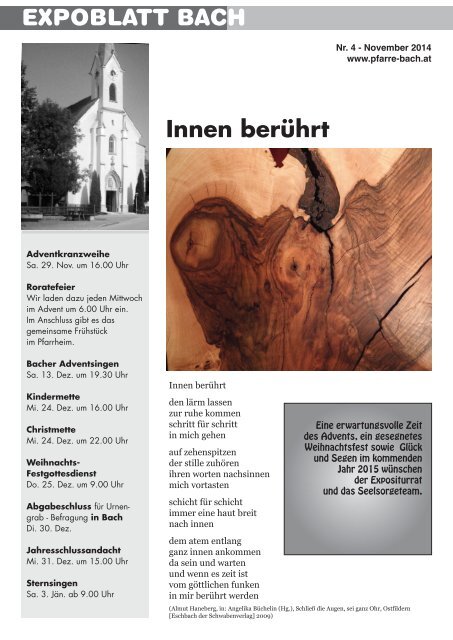 EXPOBLATT BACH Innen berührt