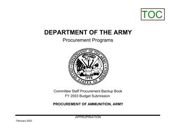 DEPARTMENT OF THE ARMY - Army Financial Management - U.S. ...