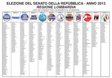 liste senato 2013 - Comune di Sedriano