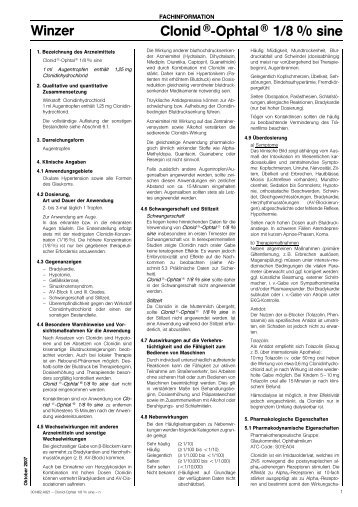 Winzer ClonidÂ®-OphtalÂ® 1/8 % sine - Dr. Winzer Pharma