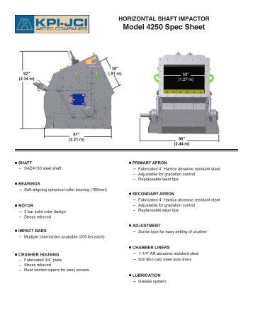 Model 4250 Spec Sheet - KPI-JCI