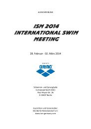 Ausschreibung - ISM - International Swim Meeting - Berlin/ Germany