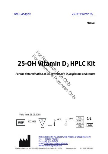 For 25-OH Vitamin D HPLC Kit - ALPCO Diagnostics