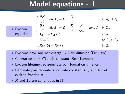 Mathematical Models for Nano Science - Politecnico di Milano