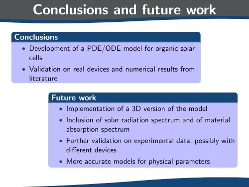 Mathematical Models for Nano Science - Politecnico di Milano