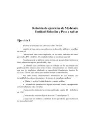 Relación de ejercicios de Modelado Entidad-Relación y Paso a tablas