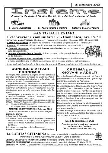 16 settembre 2012 - ComunitÃƒÂ  Pastorale Maria Madre della Chiesa