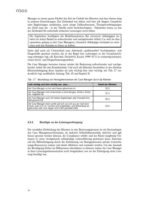 Case Management in der Suchtkranken- und ... - Fogs GmbH