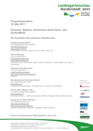 Presseinformation 19. Mai 2011 Schauen, Stöbern ... - LifePR.de