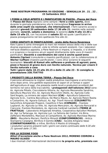 programma pane nostrum 2012 - Vivere Senigallia