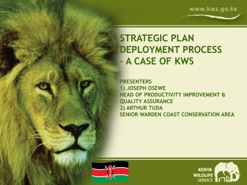 View Kenya Wildlife Service Fund's case presentation. - Redlac