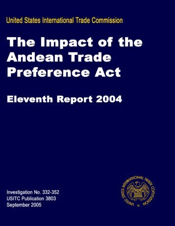 The Impact of the Andean Trade Preference Act - USITC