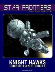Knight Hawks Quick Reference - Star Frontiersman