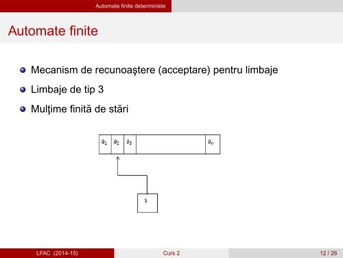 Limbaje Formale, Automate şi Compilatoare