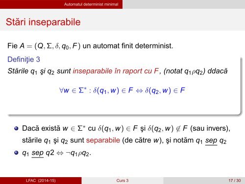 Limbaje Formale, Automate şi Compilatoare