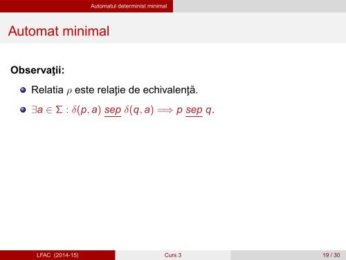 Limbaje Formale, Automate şi Compilatoare