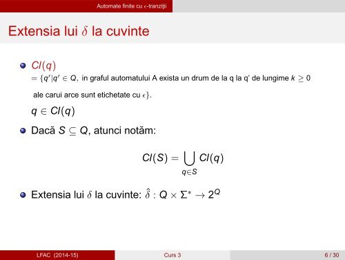 Limbaje Formale, Automate şi Compilatoare