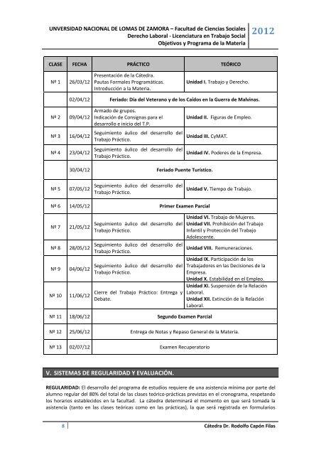 Derecho Laboral - Facultad de Ciencias Sociales