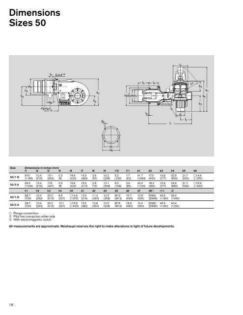 Weishaupt dual fuel burners Sizes 30 to 70 ... - Pamber Energy