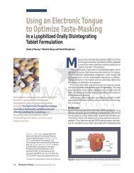 Using an Electronic Tongue to Optimize Taste-Masking - Alpha MOS