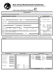 OPRA Request Form - New Jersey Meadowlands Commission