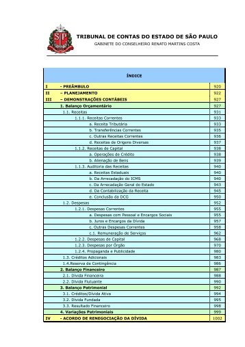 RELATÃRIO - CONTAS DO GOVERNADOR 2010 - Tribunal de ...