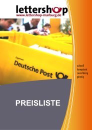 Preisliste Lettershop | 750 kB Inhalt