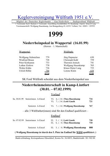 Keglervereinigung Wülfrath 1951 e.V. - keglerwuelfrath.de