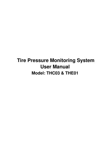 Tire Pressure Monitoring System User Manual - MOBILETRON