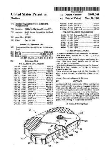 Ribbon cassette with integral paper guide - Smith Corona