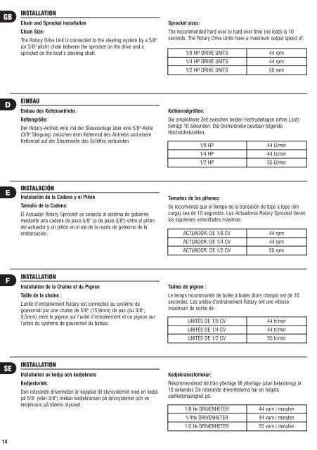 Rotary Sprocket Autopilot Drive Installation Guide Rotary ... - Lewmar