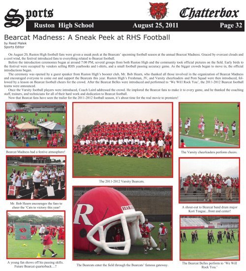 August 2011 Chatterbox - Ruston High School - Lincoln Parish ...