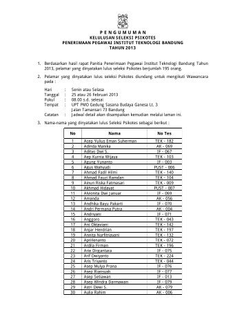 pengumumanKelulusanSeleksiPsikotes2013.pdf (57.9 kbytes) - ITB