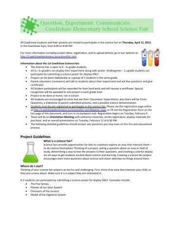 Project Guidelines - Cowlishaw Elementary School