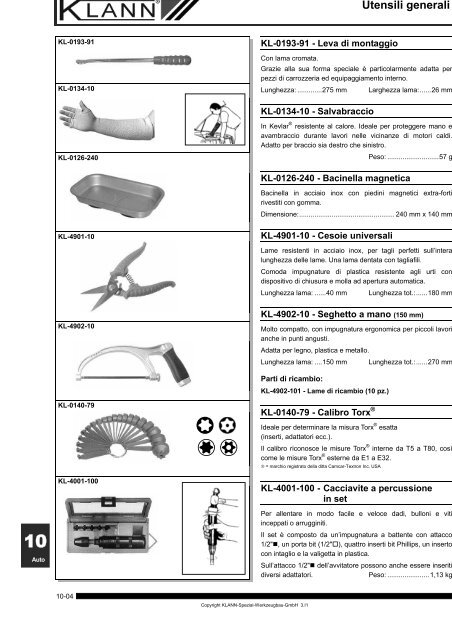 Capitolo 10: Utensili generali (file PDF: 1,8 Mb) - Sicutool