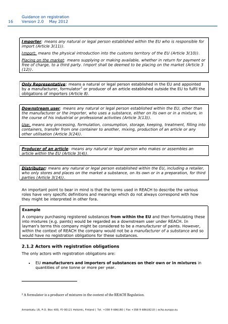 Guidance on registration - ECHA - Europa