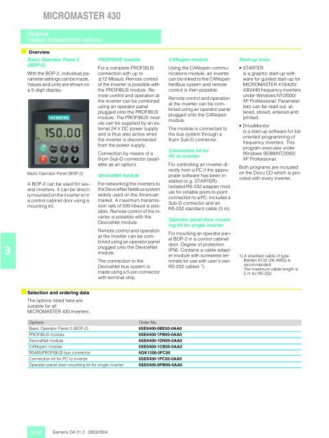 Inverter MICROMASTER 430