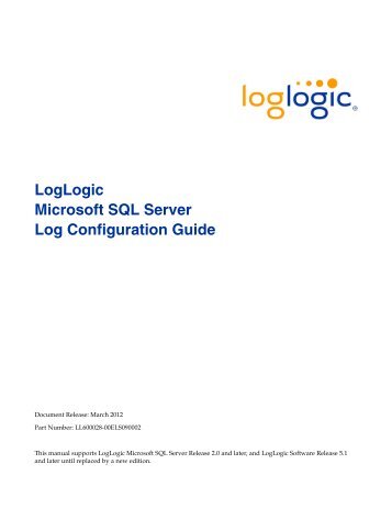 LogLogic Microsoft SQL Server Log Configuration Guide