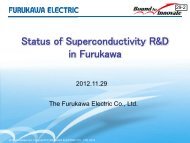 Status of Superconductivity R&D in Furukawa - High-Temperature ...