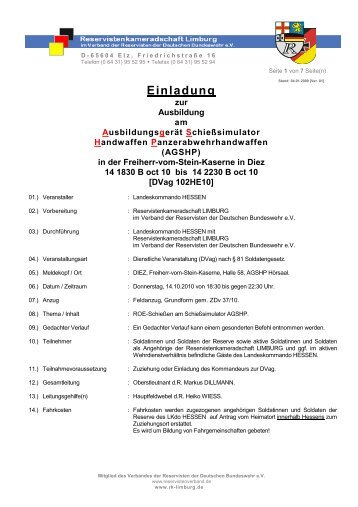 Ausschreibung - Reservistenkameradschaft Limburg