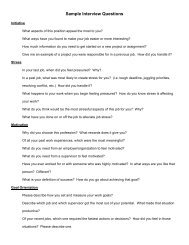 Sample Interview Questions