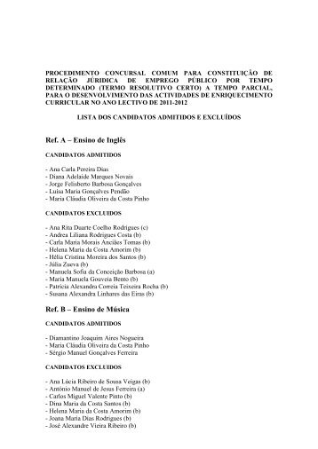 lista candidatos admitidos e excluidos