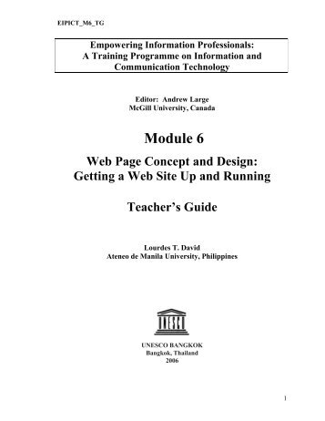 Module 6 - Web Page Concept and Design - UNESCO Bangkok