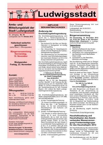 und Mitteilungsblatt der Stadt Ludwigsstadt