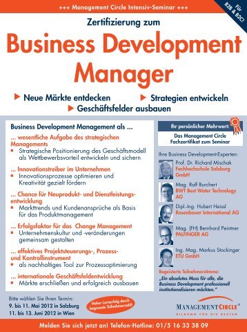 Seminar: Business Development Manager - Management Circle AG