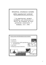 Dinamica, struttura e analisi delle popolazioni animali