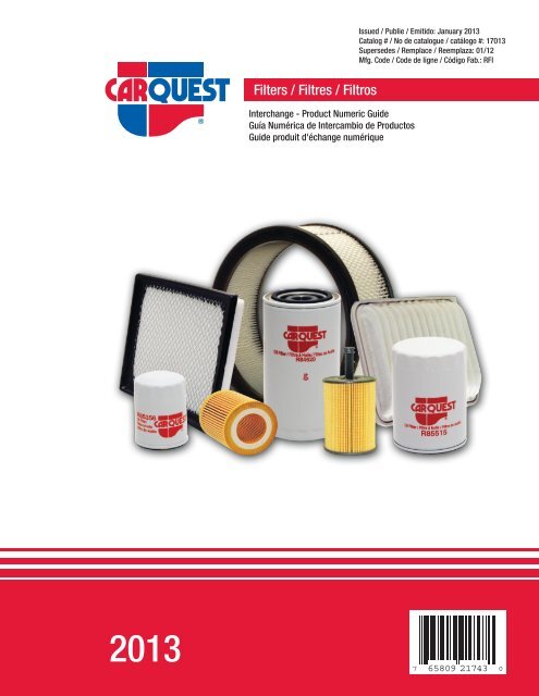 Rfi Carquest Filters Interchange Carquest Auto Parts